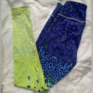SR Leopard Print Neon Ombré Leggings